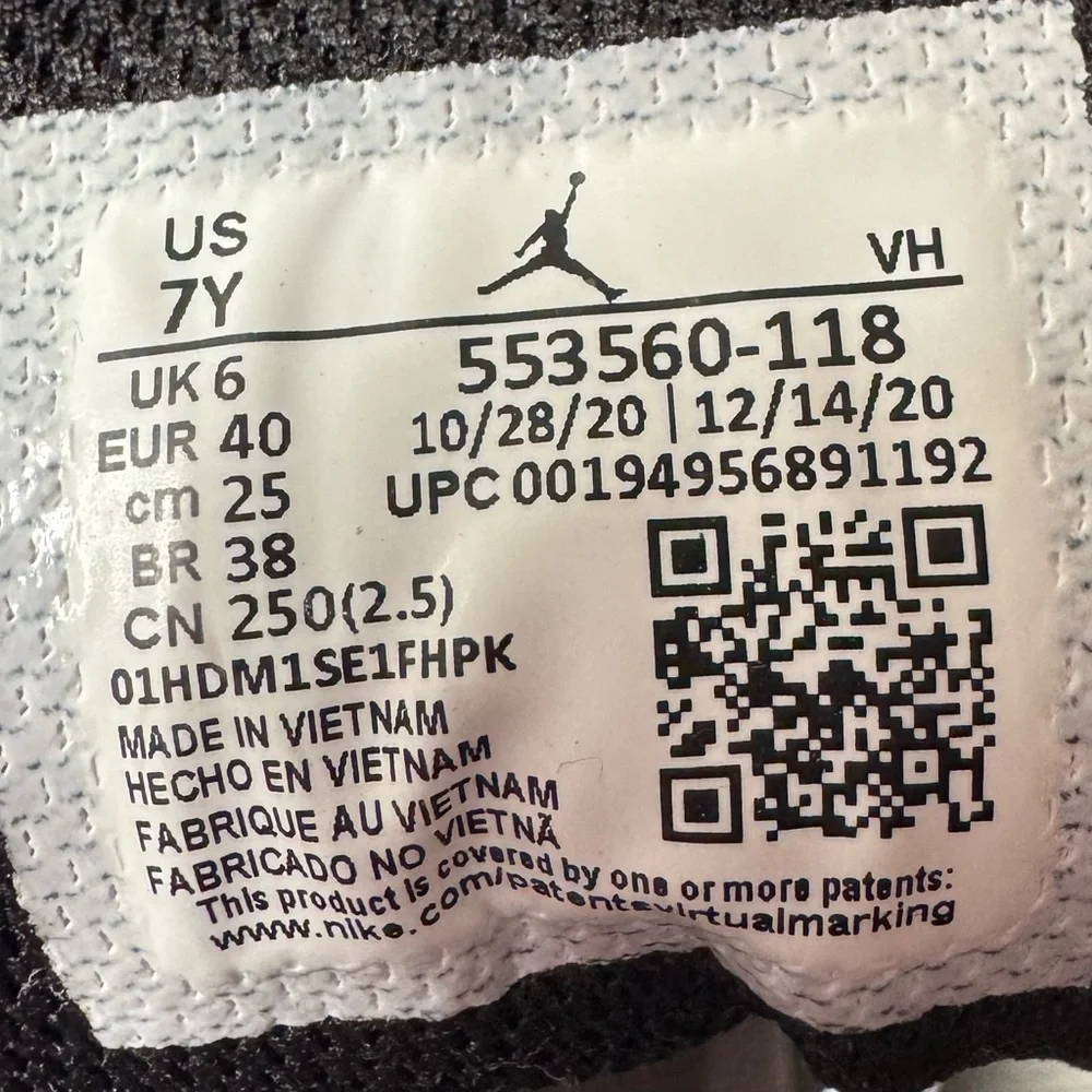 Nike Air Jordan 1 Low GS White Red Black Sneakers Big Boy Youth 7Y Woman 8.5 - Picture 7 of 15